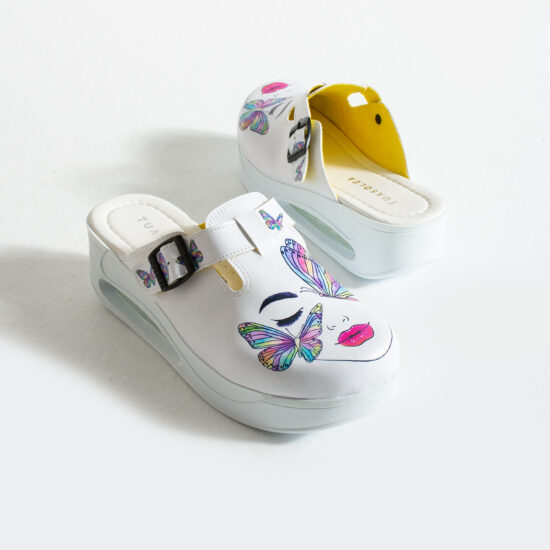 Дамско цветно анатомично работно сабо на платформа / / Дамско цветно анатомично работно сабо на платформа / /