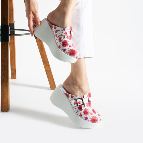 Дамски анатомични чехли на платформа от естествена кожа Анатомични чехли на платформа Шарени 2 Alternative view of Дамски анатомични чехли на платформа от естествена кожа