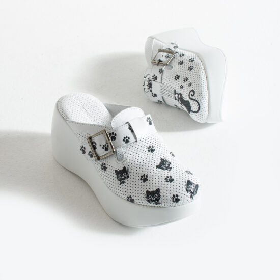 Дамски анатомични чехли на платформа от естествена кожа / / Дамски анатомични чехли на платформа от естествена кожа / /