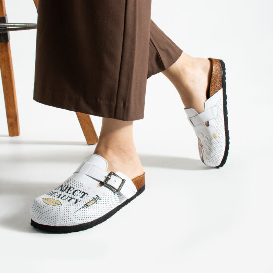 Дамски ортопедични чехли от естествена кожа / /