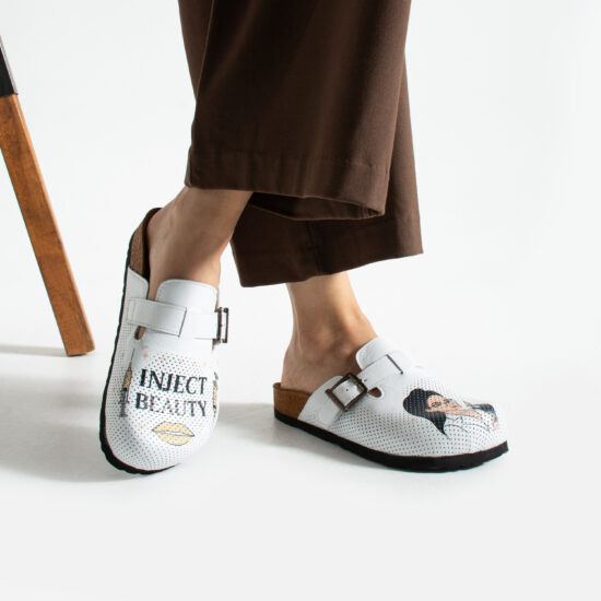 Дамски ортопедични чехли от естествена кожа / /