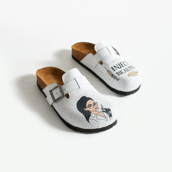 Дамски ортопедични чехли от естествена кожа / /