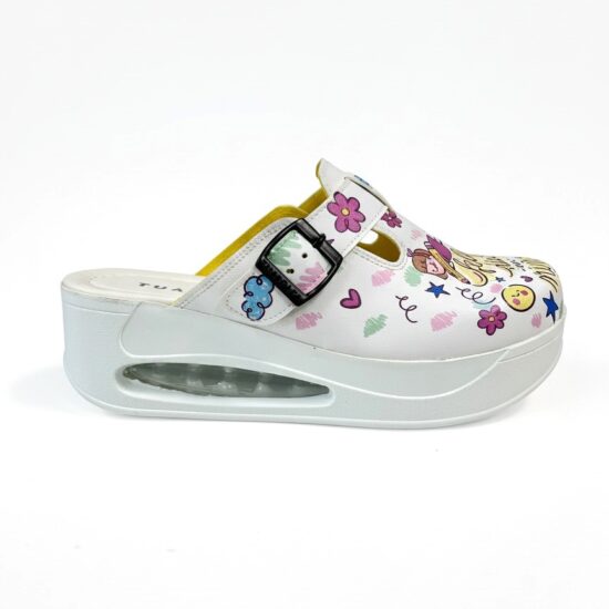 Дамски работни анатомични чехли на платформа от еко кожа / /