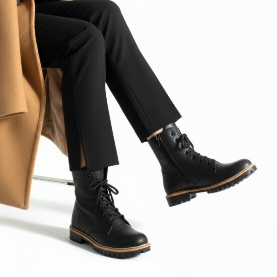 Дамски черни кубинки естествена кожа с цип / / Дамски черни кубинки естествена кожа с цип / /