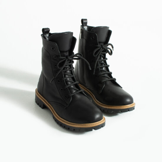 Дамски черни кубинки естествена кожа с цип / / Дамски черни кубинки естествена кожа с цип / /