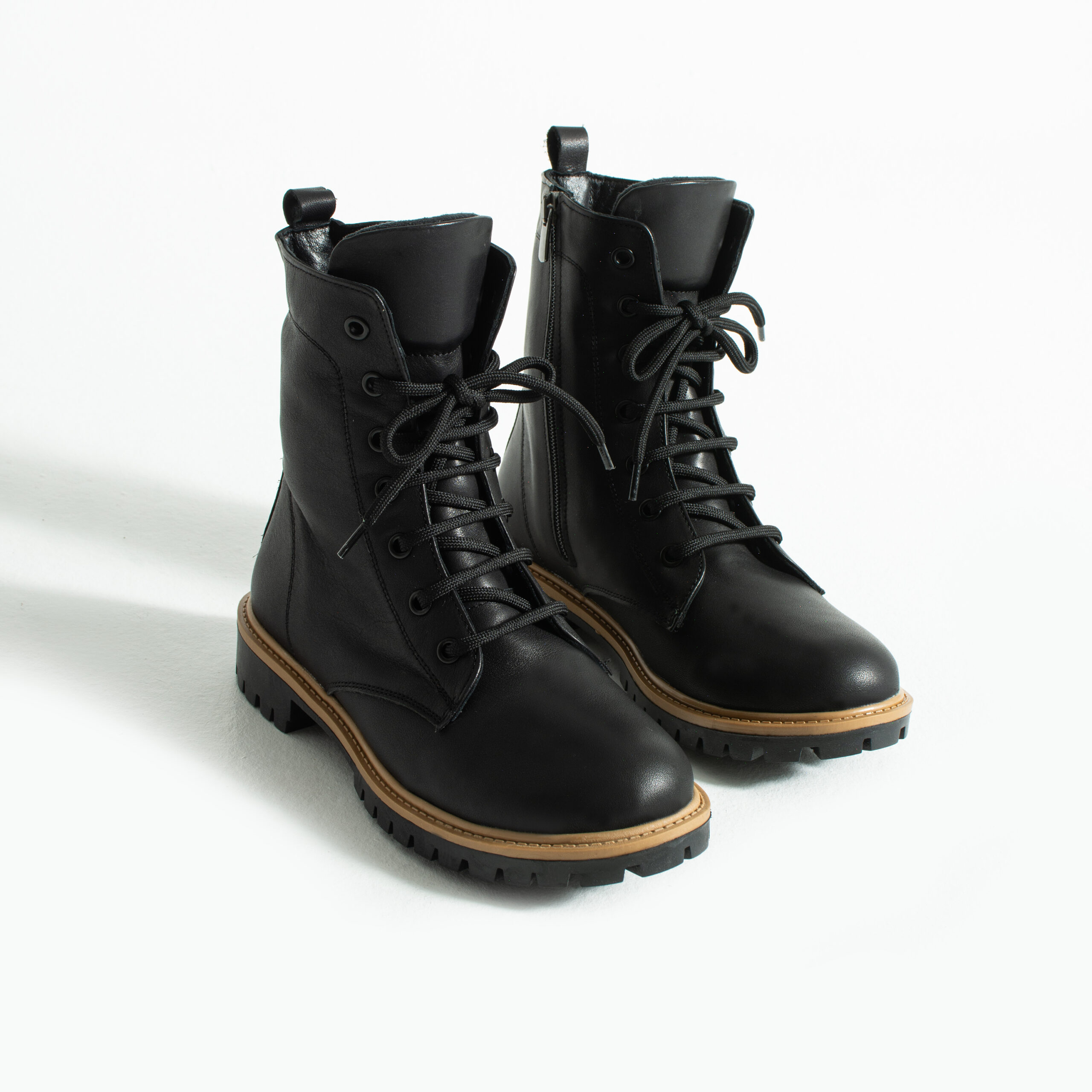 Дамски черни кубинки естествена кожа с цип Дамски боти 15 Дамски черни кубинки естествена кожа с цип - Image 5