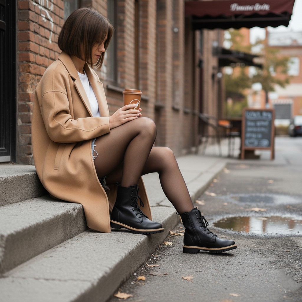 Дамски черни кубинки естествена кожа с цип Дамски боти 16 Дамски черни кубинки естествена кожа с цип - Image 6