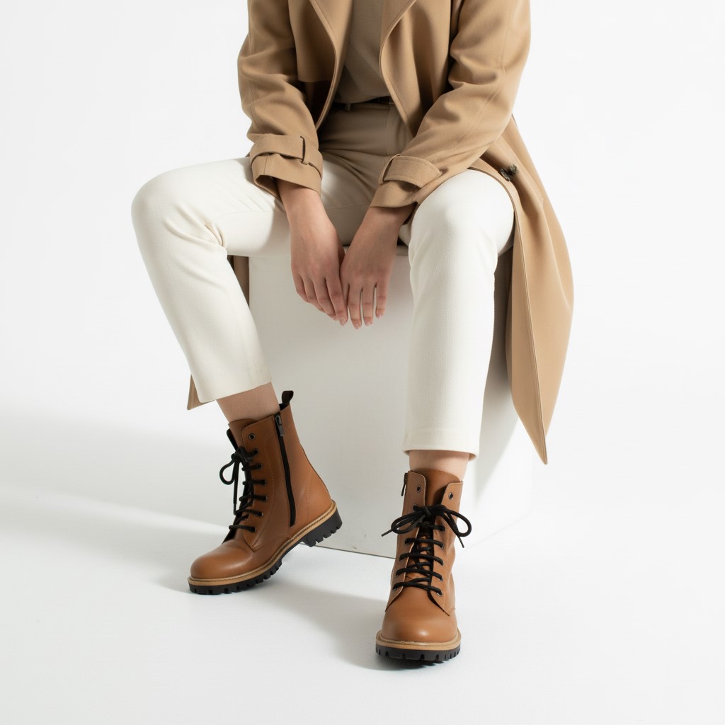 Дамски кафяви кубинки естествена кожа с цип Дамски боти 12 Дамски кафяви кубинки естествена кожа с цип - Image 2