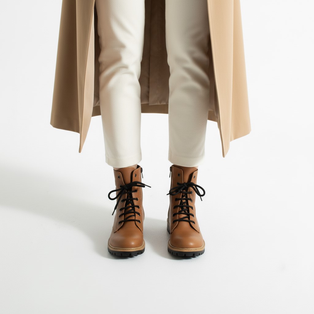 Дамски кафяви кубинки естествена кожа с цип Дамски боти 15 Дамски кафяви кубинки естествена кожа с цип - Image 5