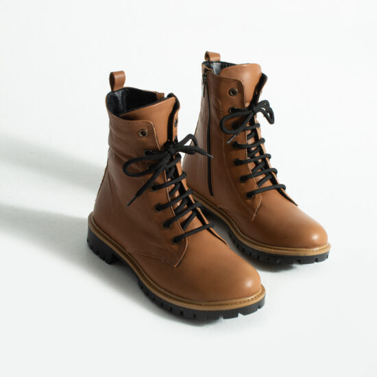 Дамски кафяви кубинки естествена кожа с цип / / Дамски кафяви кубинки естествена кожа с цип / /