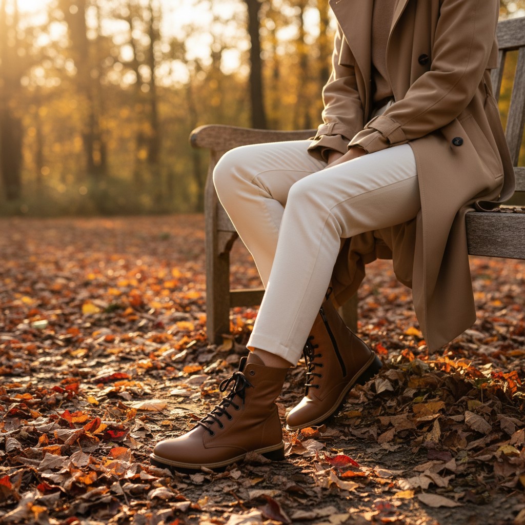 Дамски кафяви кубинки естествена кожа с цип Дамски боти 18 Дамски кафяви кубинки естествена кожа с цип - Image 8