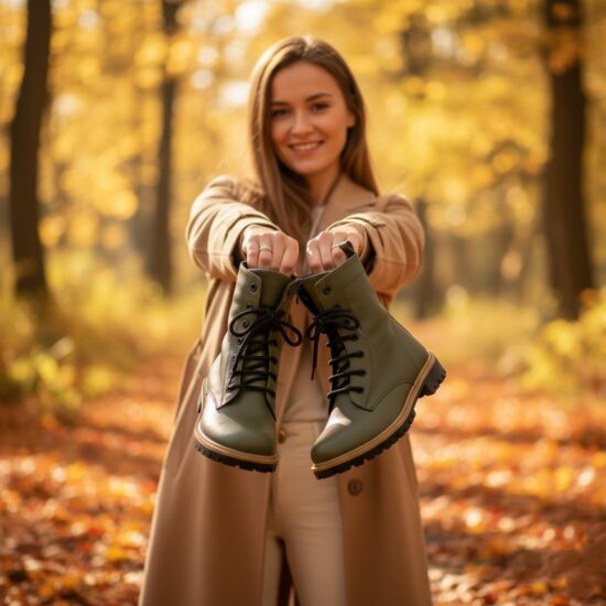 Дамски тъмнозелени кубинки естествена кожа с цип / / Дамски тъмнозелени кубинки естествена кожа с цип / /
