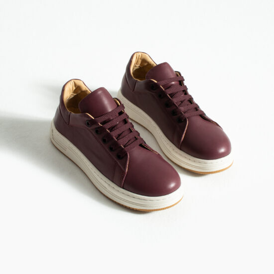 Дамски анатомични кецове от естествена кожа в цвят бордо / / Дамски анатомични кецове от естествена кожа в цвят бордо / /