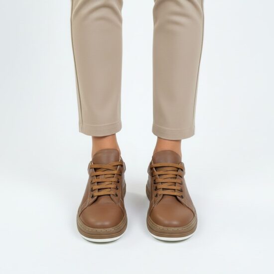 Дамски кафяви анатомични кецове от естествена кожа / / Дамски кафяви анатомични кецове от естествена кожа / /