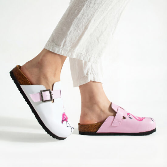 Дамски ортопедични чехли с цветен дизайн / /