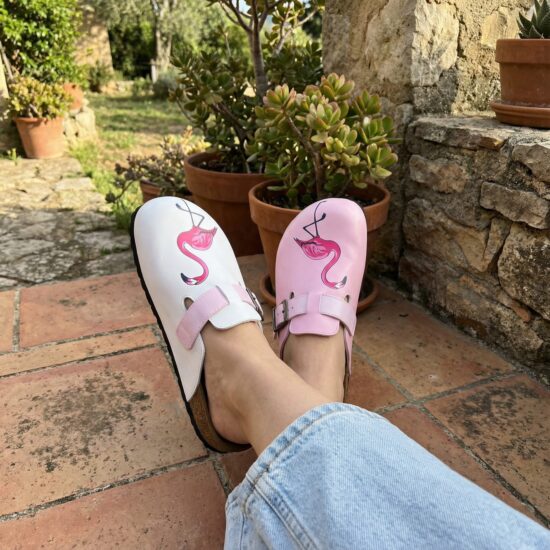 Дамски ортопедични чехли с цветен дизайн / /