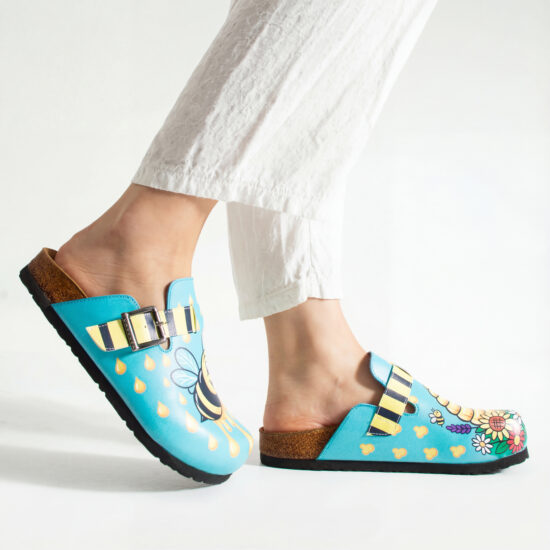 Дамски ортопедични чехли с цветен дизайн / /