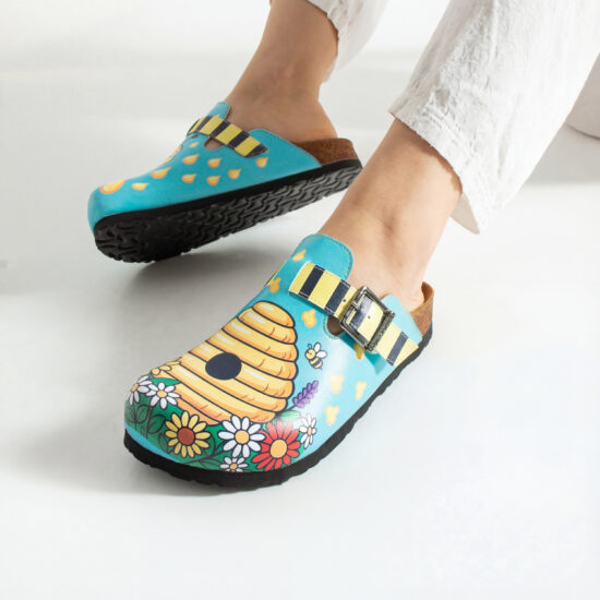 Дамски ортопедични чехли с цветен дизайн / /