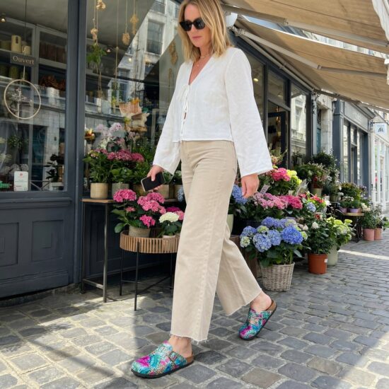 Дамски ортопедични чехли с цветен дизайн / /