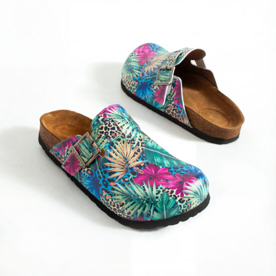 Дамски ортопедични чехли с цветен дизайн / /