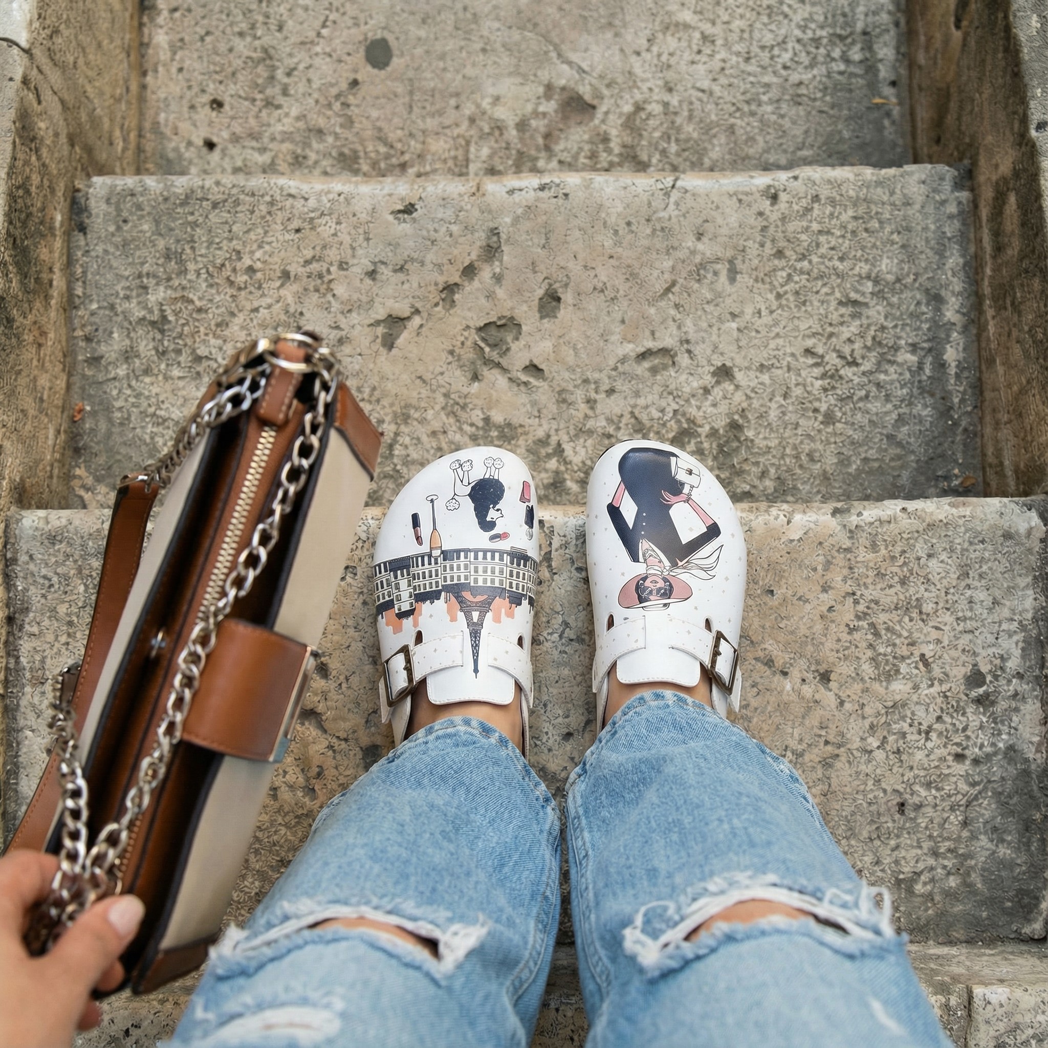 Дамски ортопедични чехли с цветен дизайн Весели чехли Шарени 12 Дамски ортопедични чехли с цветен дизайн - Image 2