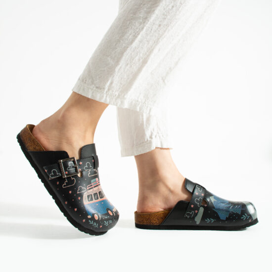 Дамски ортопедични чехли с цветен дизайн / /