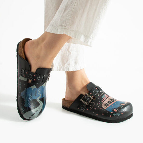 Дамски ортопедични чехли с цветен дизайн / /