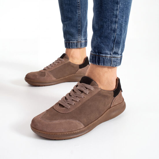 Мъжки спортни боси обувки от естествена кожа - TSL Barefoot Atlas Taupe