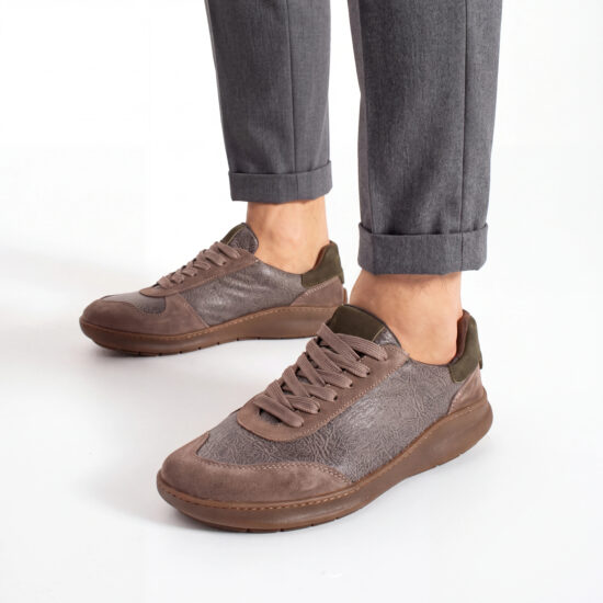 Мъжки спортни боси обувки от естествена кожа - TSL Barefoot Atlas Grey